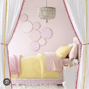 Serena & Lily Isabel Embroidered duvet,sham, & down bolster with cover-like new